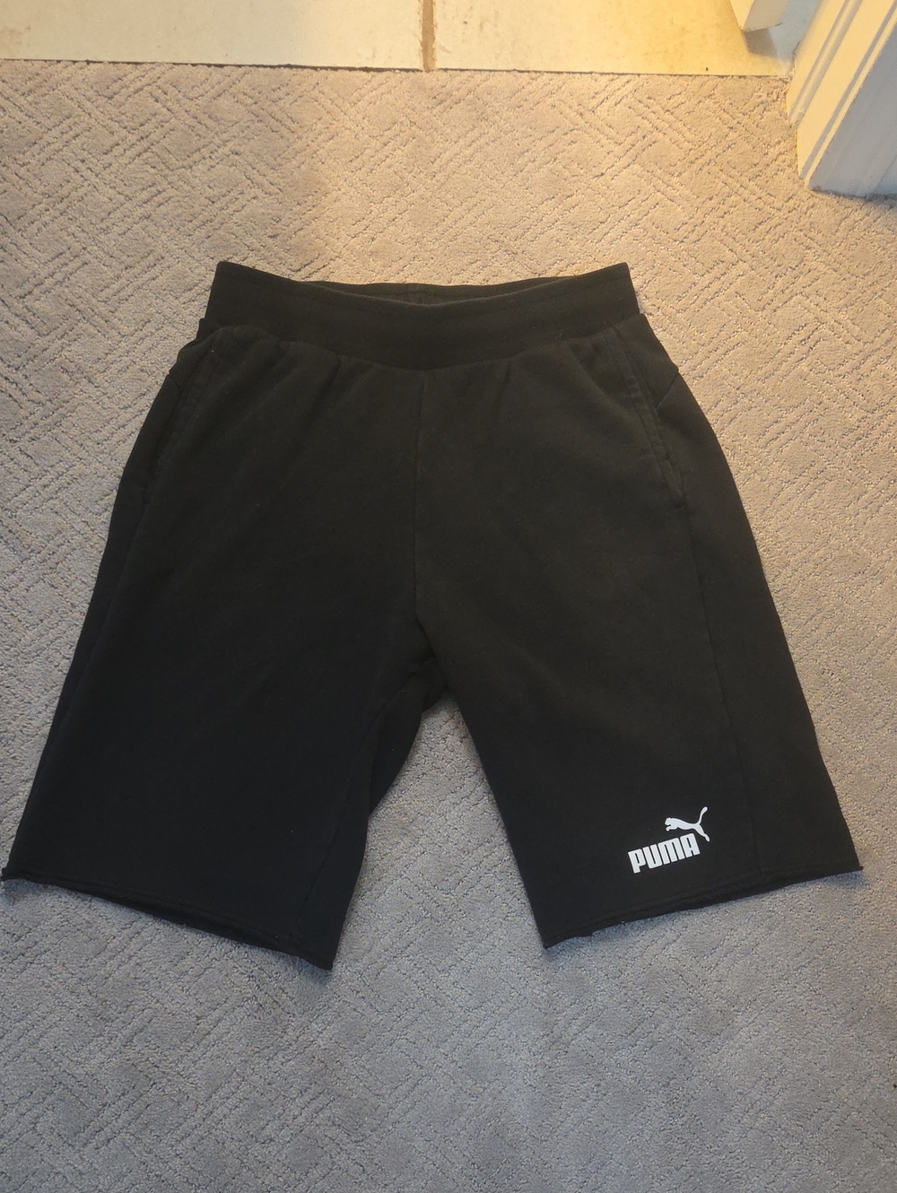 Puma Athletic Shorts Black Logo Sweat Shorts